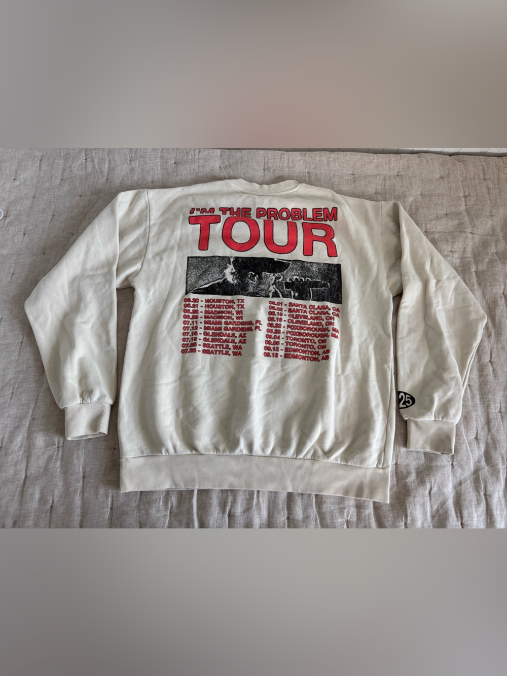 Morgan Wallen I'm The Problem Tour 2025 Sweatshirt Cream Size Large - Picture 5 of 9